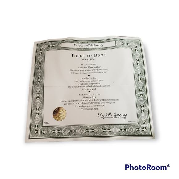 Franklin Mint THREE TO BOOT Labrador Puppies Collector Plate by James Killen - Picture 4 of 5